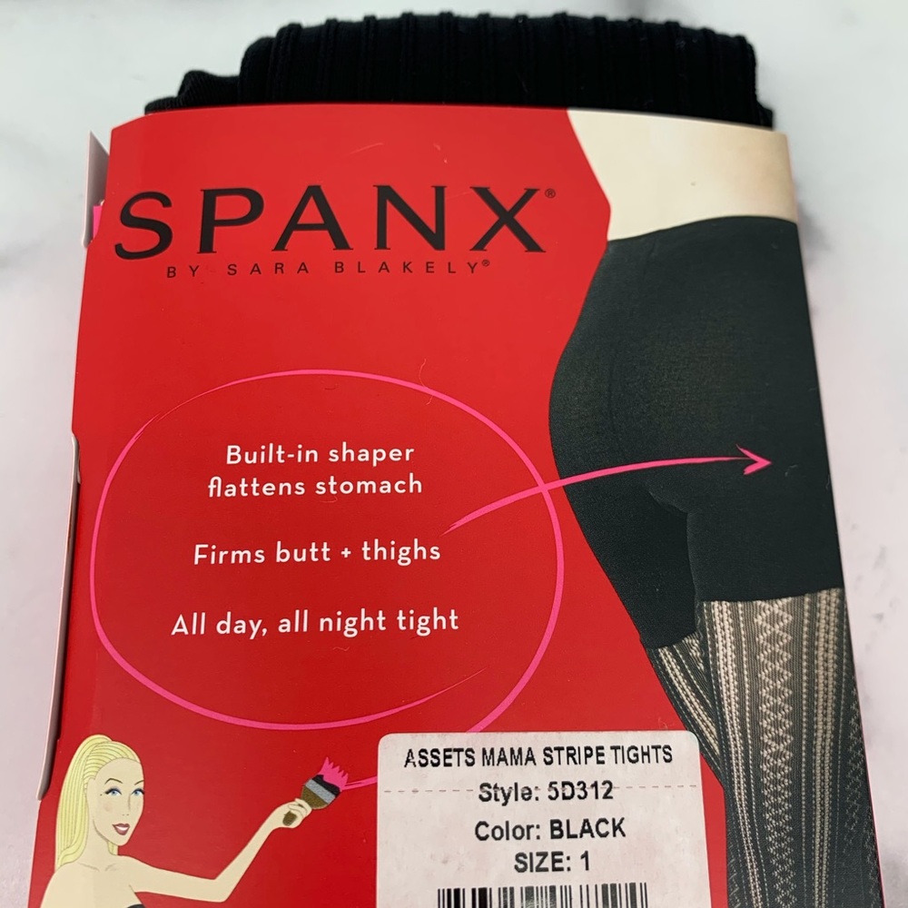 SPANX Tights Assets Mama Stripe Maternity Small - Picture 5 of 7